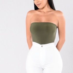 Camo green tube top